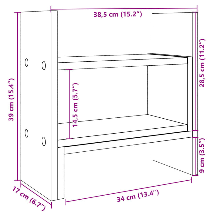 Organizator Birou Beton Gri 38,5x17x39 cm Lemn derivat