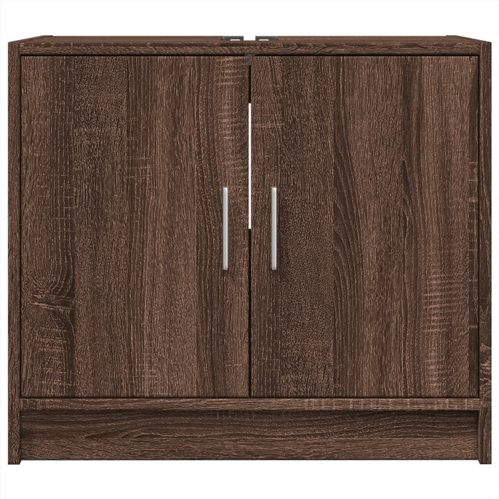 Sink Cabinet Brown Oak 63x29x55 cm Engineered Wood