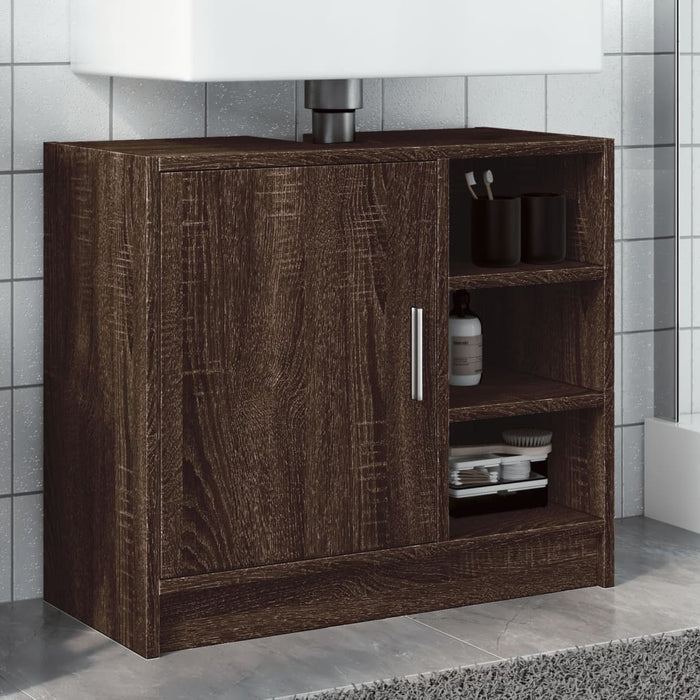 Sink Cabinet Brown Oak 63x29x55 cm Engineered Wood