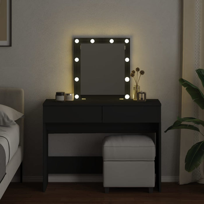 Masuta de toaleta cu LED Negru 100x40x130 cm