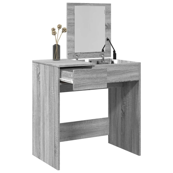 Dressing Table with Mirror Grey Sonoma 73x46.5x120 cm