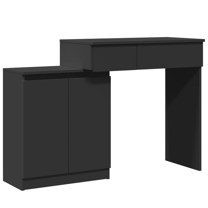 Masuta de toaleta cu LED Negru 115x37x110,5 cm