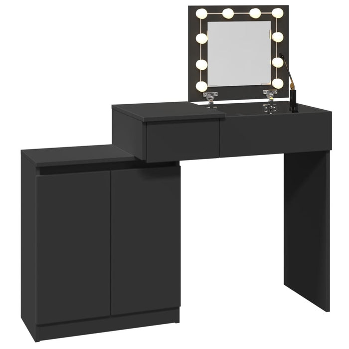 Masuta de toaleta cu LED Negru 115x37x110,5 cm