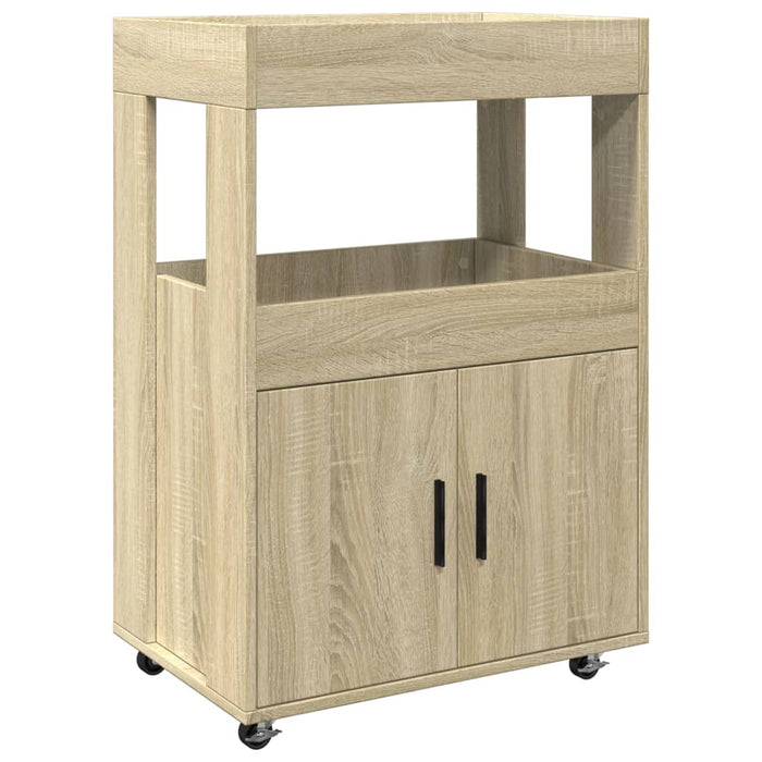 Bar Cart Sonoma Oak 60x39.5x89 cm Engineered Wood