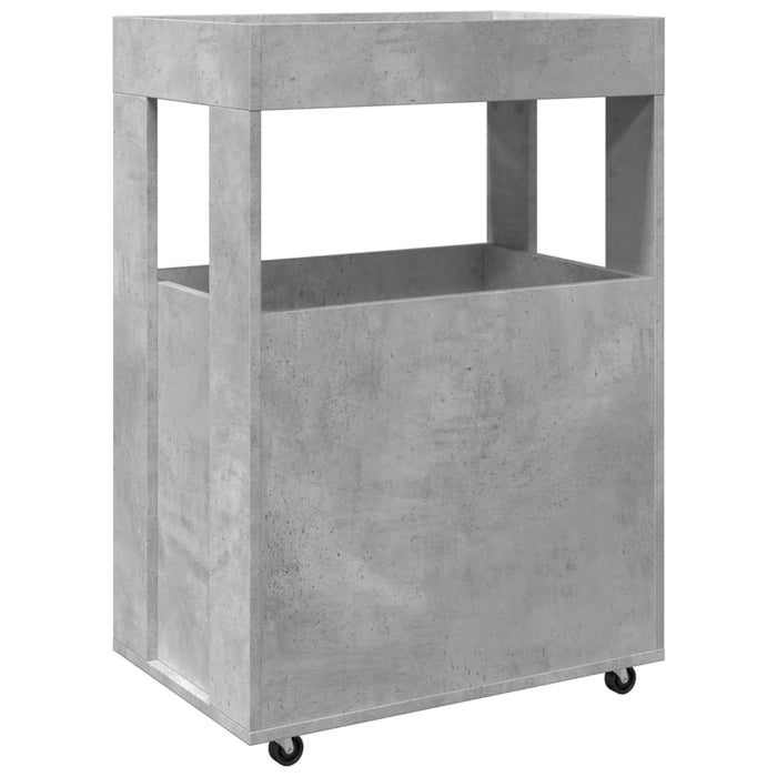 Bar Cart Concrete Grey 60x39.5x89 cm Engineered Wood