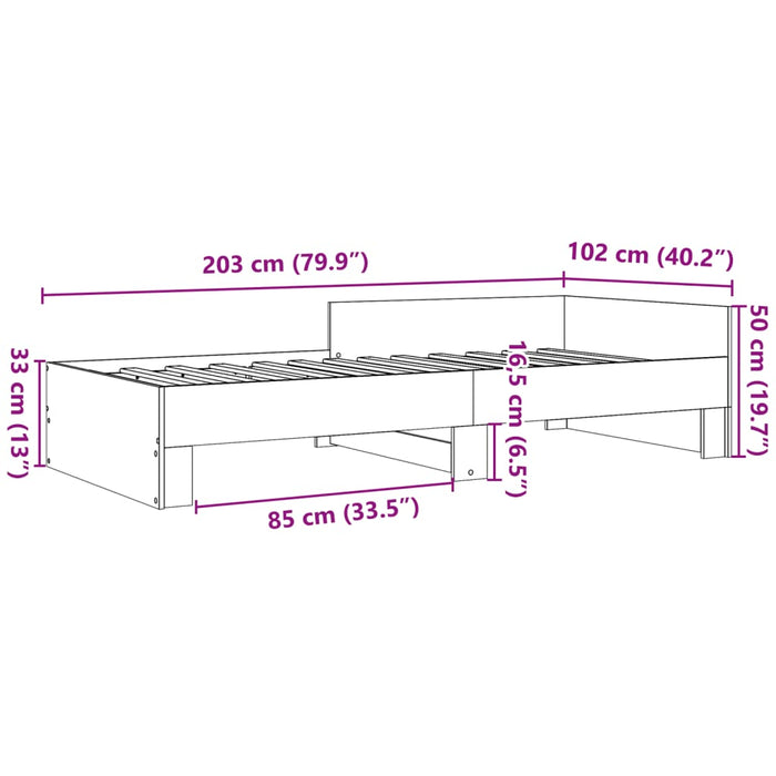 Cadru Pat Fara Saltea Alb 100x200 cm Lemn de Inginerie