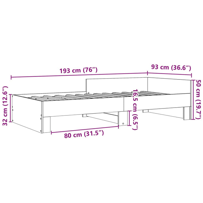 Cadru Pat fără Saltea Alb 90x190 cm Lemn Produs Singur