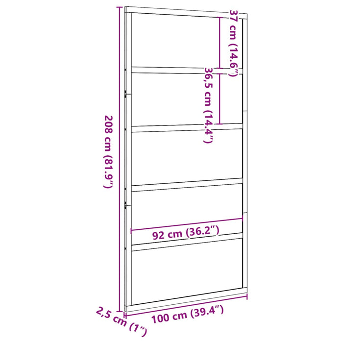 Ușă Hambar Albă 100x208 cm Lemn Mass Pin