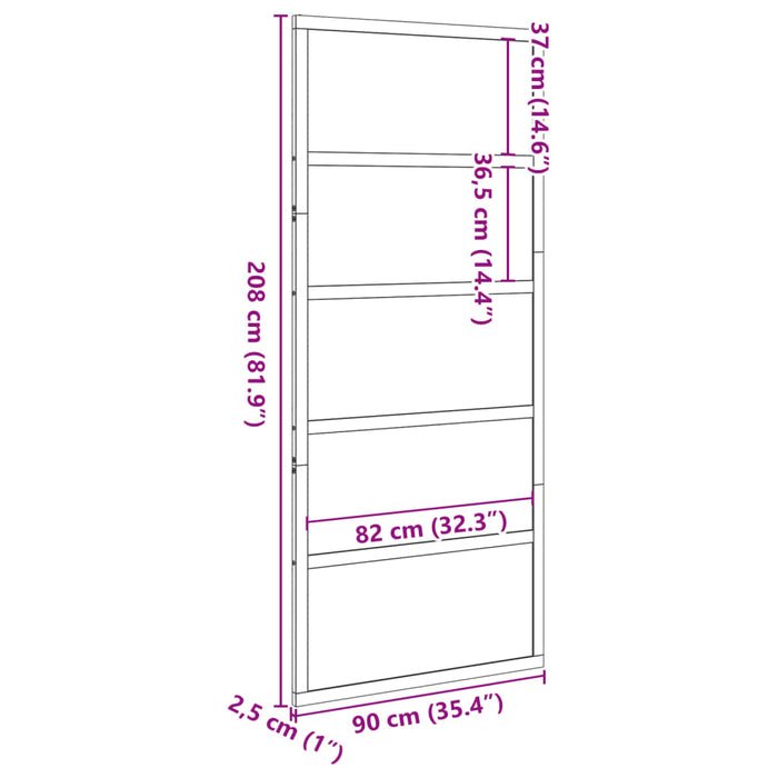 Ușă Hambar Albă 90x208 cm Lemn Mass Pin