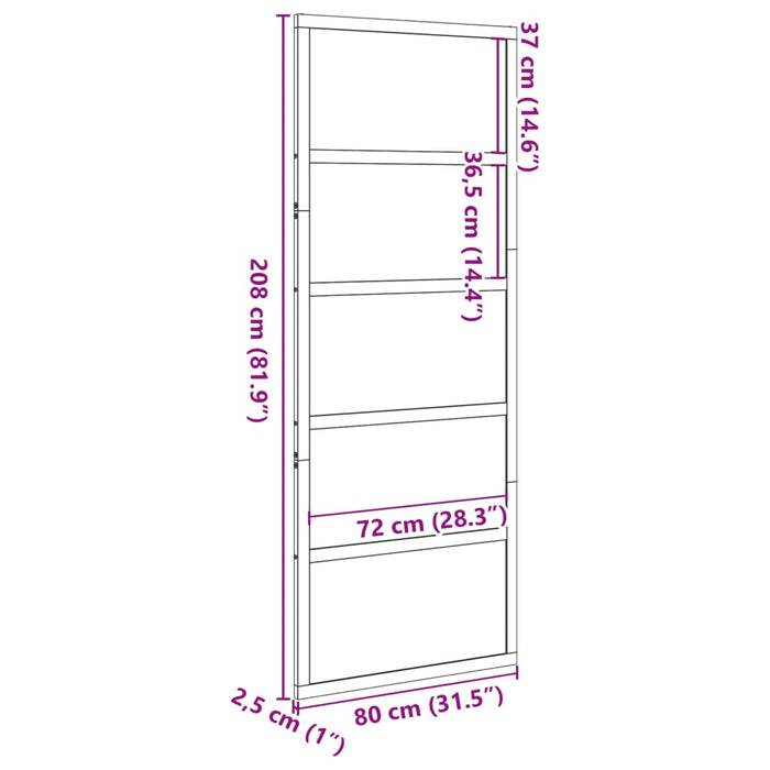 Ușă Hambar Albă 80x208 cm Lemn Mass Pin