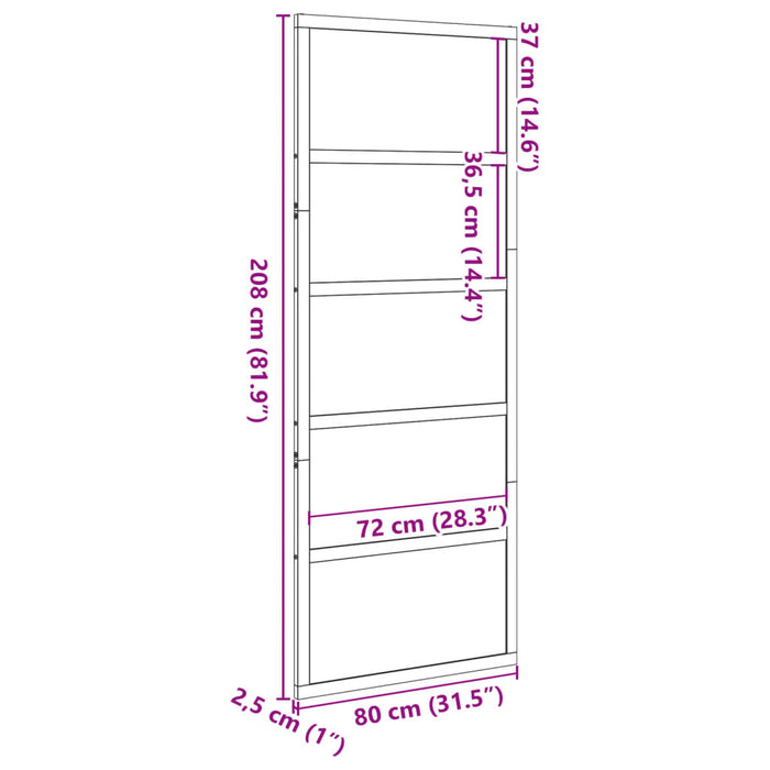 Ceară Ușă Hambar Maro 80x208 cm Lemn Masivul Pin