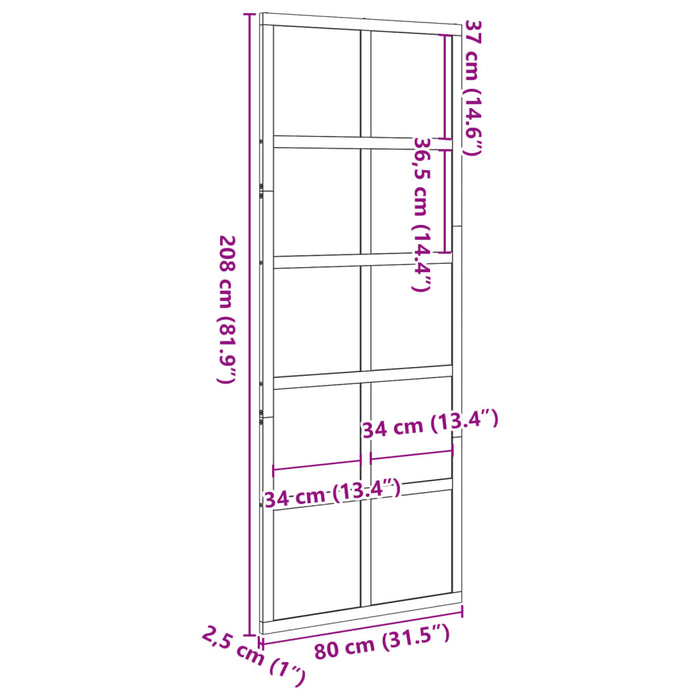 Ușă Hambar Albă 80x208 cm Lemn Mass Pin