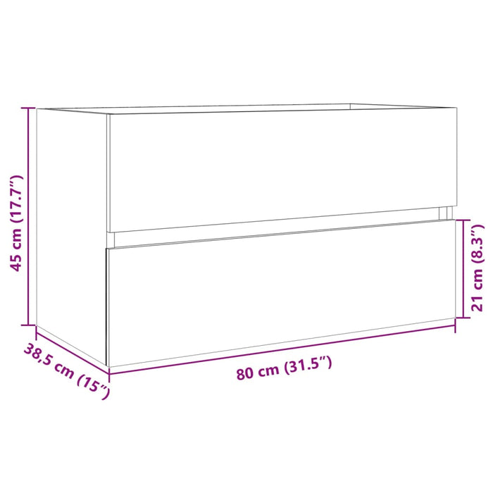 Шкаф за мивка дъб сонома 80x38,5x45 см инженерно дърво