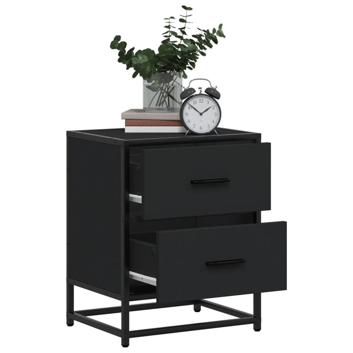 Bedside Cabinet Black 40x31x50 cm Engineered Wood