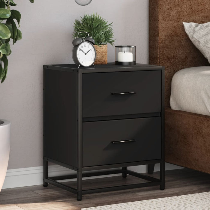 Bedside Cabinet Black 40x31x50 cm Engineered Wood