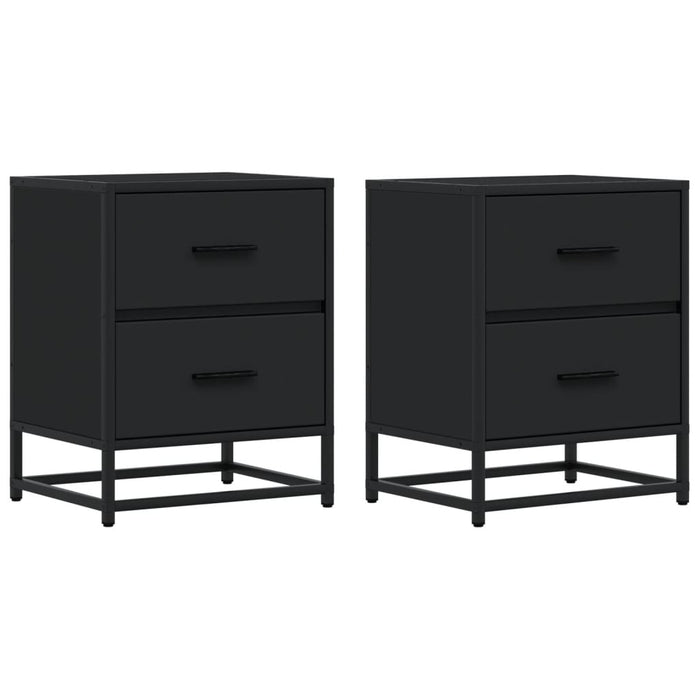 Bedside Cabinets 2 pcs Black 40x31x50 cm Engineered Wood