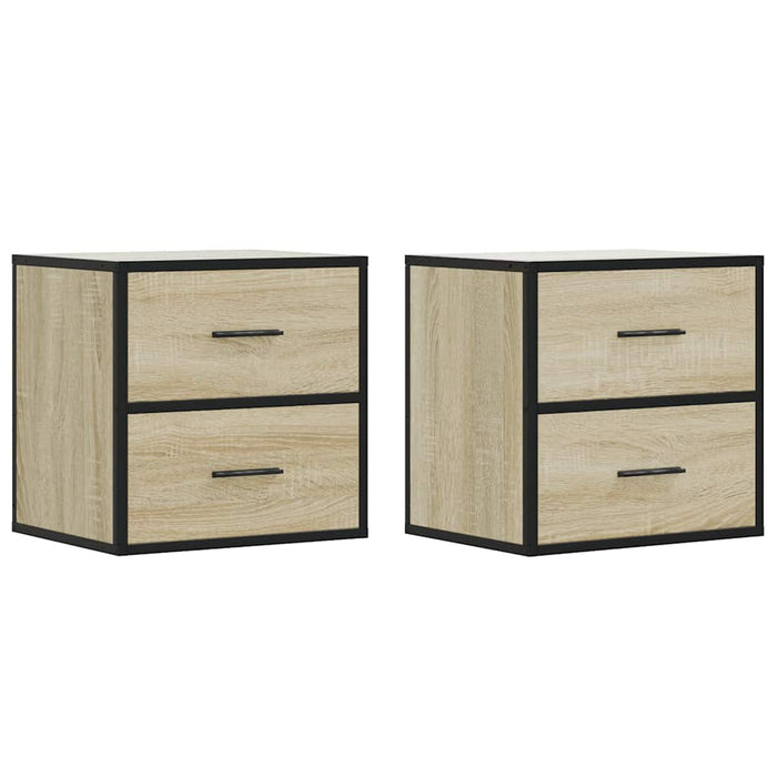 Wall-mounted Bedside Cabinets 2 pcs Sonoma Oak 40x31x39.5 cm