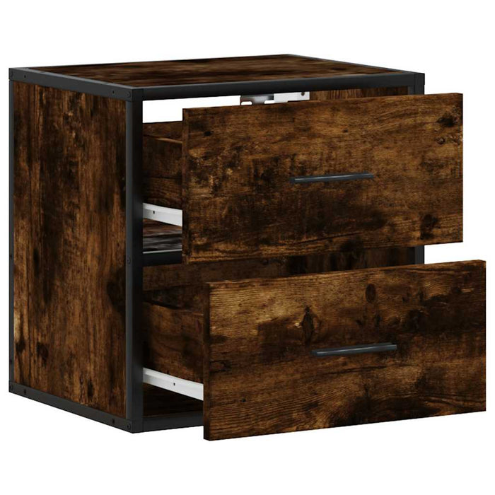 Wall-mounted Bedside Cabinets 2 pcs Smoked Oak 40x31x39.5 cm