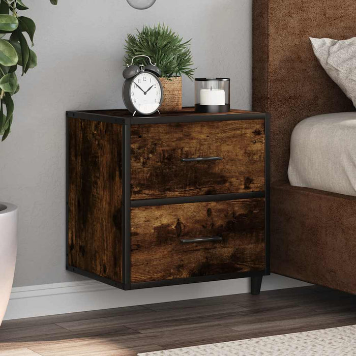 Wall-mounted Bedside Cabinets 2 pcs Smoked Oak 40x31x39.5 cm