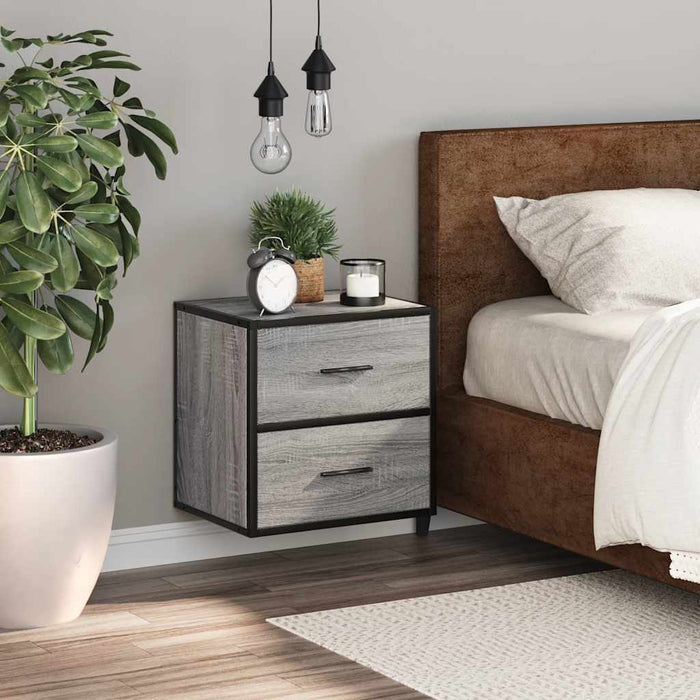 Wall-mounted Bedside Cabinet Grey Sonoma 40x31x39.5 cm