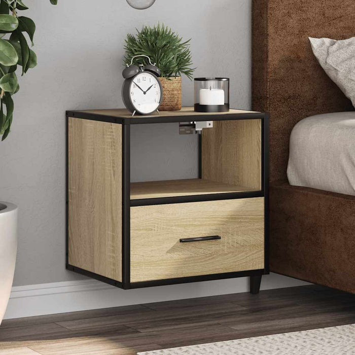 Wall-mounted Bedside Cabinets 2 pcs Sonoma Oak 40x31x39.5 cm