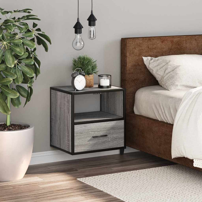 Wall-mounted Bedside Cabinet Grey Sonoma 40x31x39.5 cm