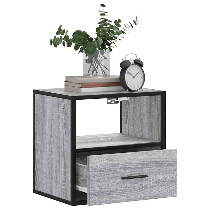 Wall-mounted Bedside Cabinet Grey Sonoma 40x31x39.5 cm