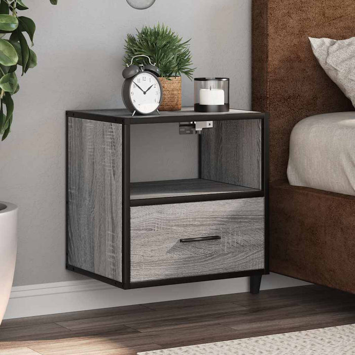 Wall-mounted Bedside Cabinet Grey Sonoma 40x31x39.5 cm