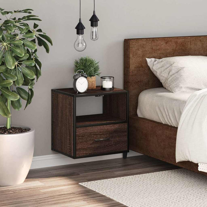 Wall-mounted Bedside Cabinet Brown Oak 40x31x39.5 cm