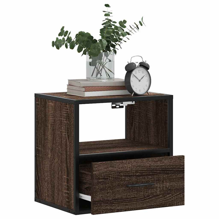 Wall-mounted Bedside Cabinet Brown Oak 40x31x39.5 cm