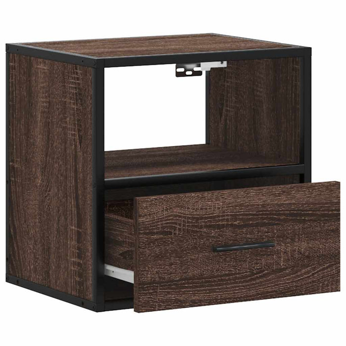 Wall-mounted Bedside Cabinet Brown Oak 40x31x39.5 cm