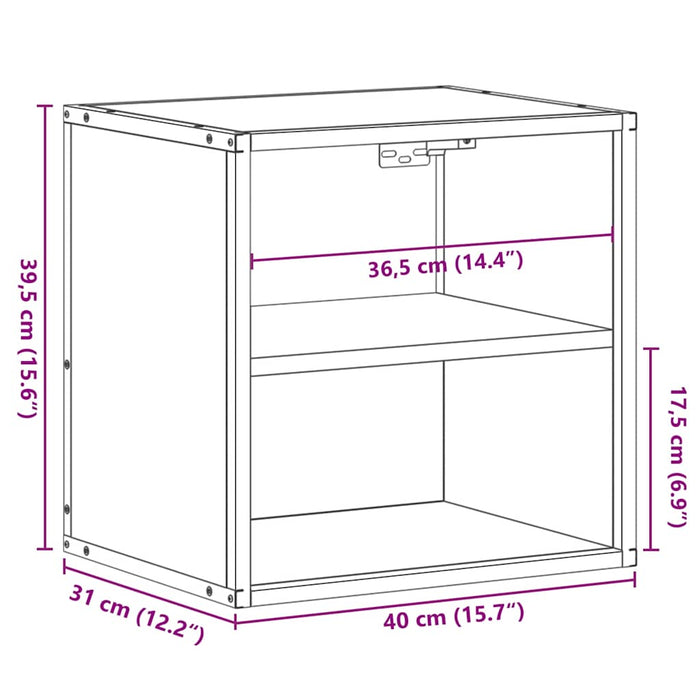 Wall-mounted Bedside Cabinet Sonoma Oak 40x31x39.5 cm