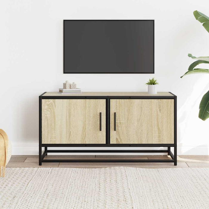 TV Cabinet Sonoma Oak 80x34.5x40 cm Engineered Wood and Metal