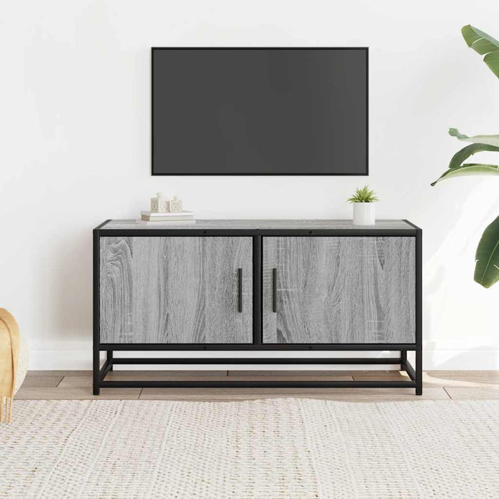 TV Cabinet Grey Sonoma 80x34.5x40 cm Engineered Wood and Metal