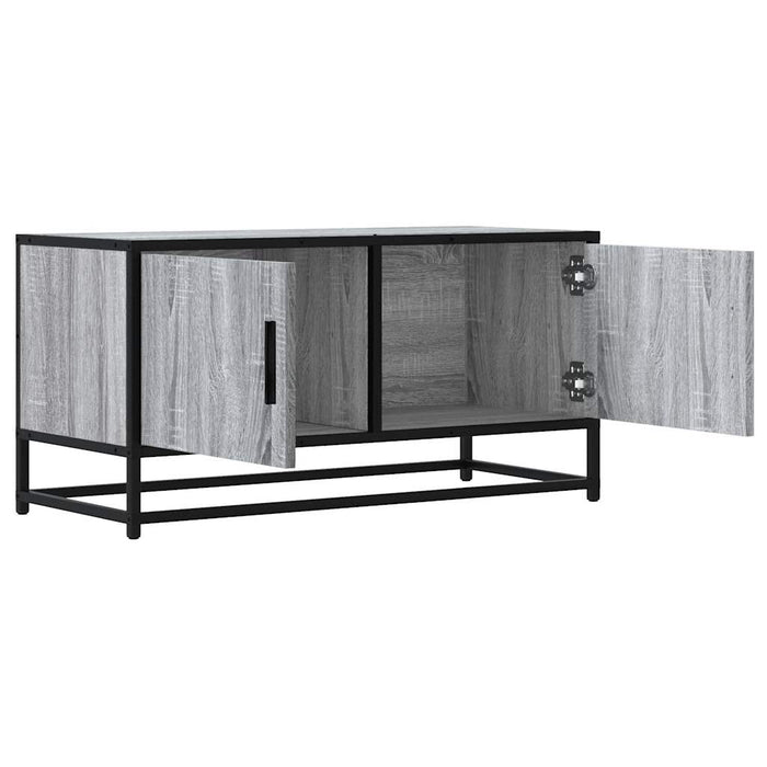 TV Cabinet Grey Sonoma 80x34.5x40 cm Engineered Wood and Metal