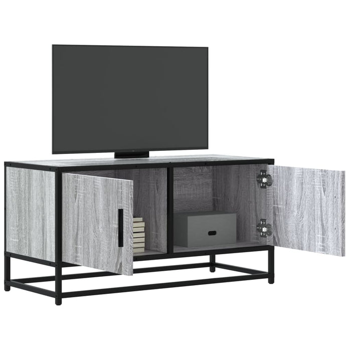 TV Cabinet Grey Sonoma 80x34.5x40 cm Engineered Wood and Metal