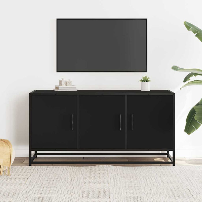 TV Cabinet Black 100x35x50 cm Engineered Wood and Metal