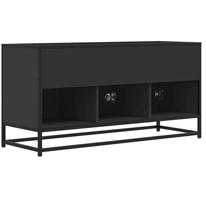 TV Cabinet Black 100x35x50 cm Engineered Wood and Metal