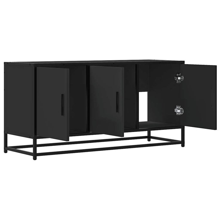 TV Cabinet Black 100x35x50 cm Engineered Wood and Metal