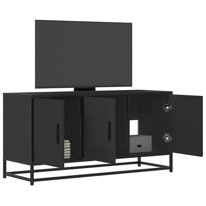 TV Cabinet Black 100x35x50 cm Engineered Wood and Metal