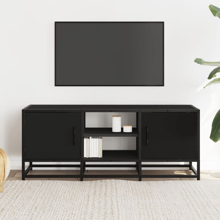 TV Cabinet Black 100x35x41 cm Engineered Wood and Metal