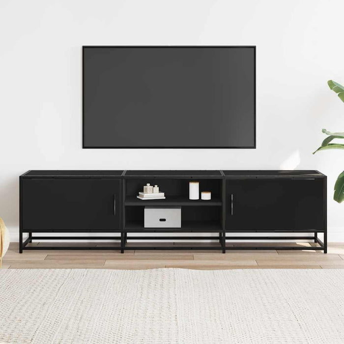 TV Cabinet Black 160x35x41 cm Engineered Wood and Metal