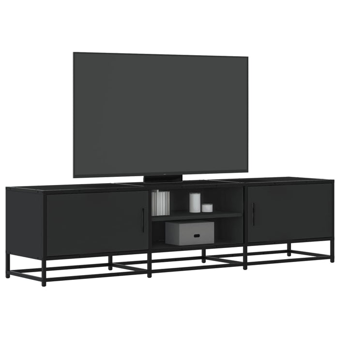 TV Cabinet Black 160x35x41 cm Engineered Wood and Metal