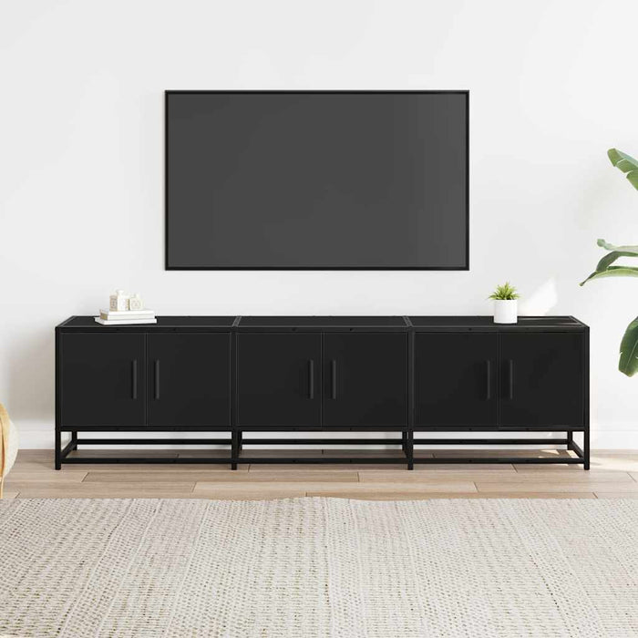 TV Cabinet Black 150x35x41 cm Engineered Wood and Metal