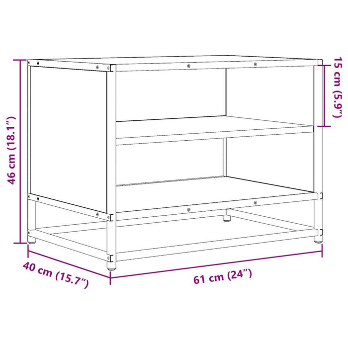 Тумба под телевизор Sonoma Oak 61x40x46 см, композитная древесина и металл