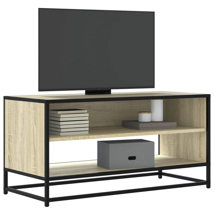 TV Cabinet Sonoma Oak 91x40x46 cm Engineered Wood and Metal