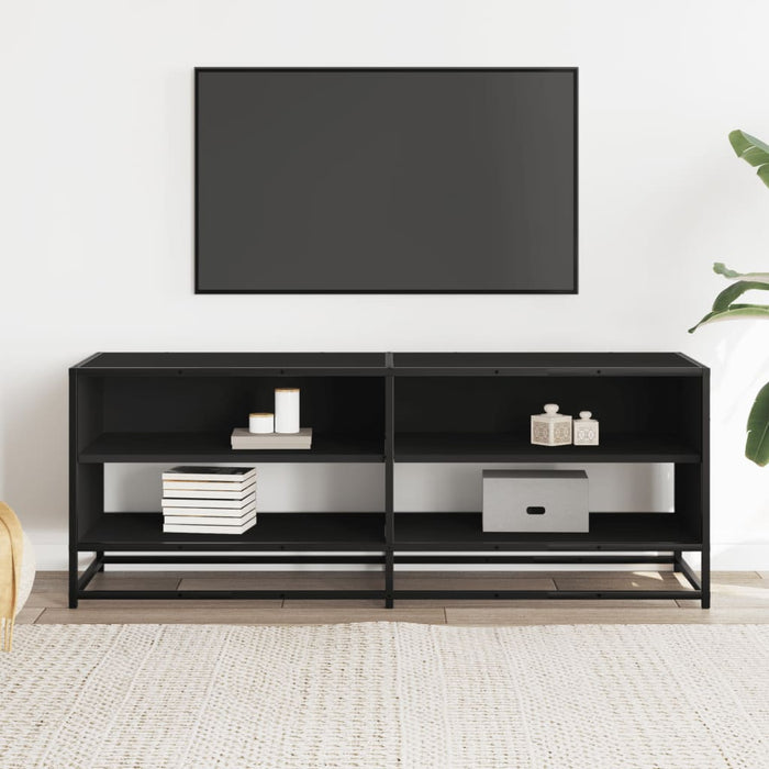 TV Cabinet Black 120.5x40x46 cm Engineered Wood and Metal