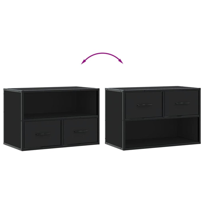 TV Cabinet Black 60x31x39.5 cm Engineered Wood and Metal