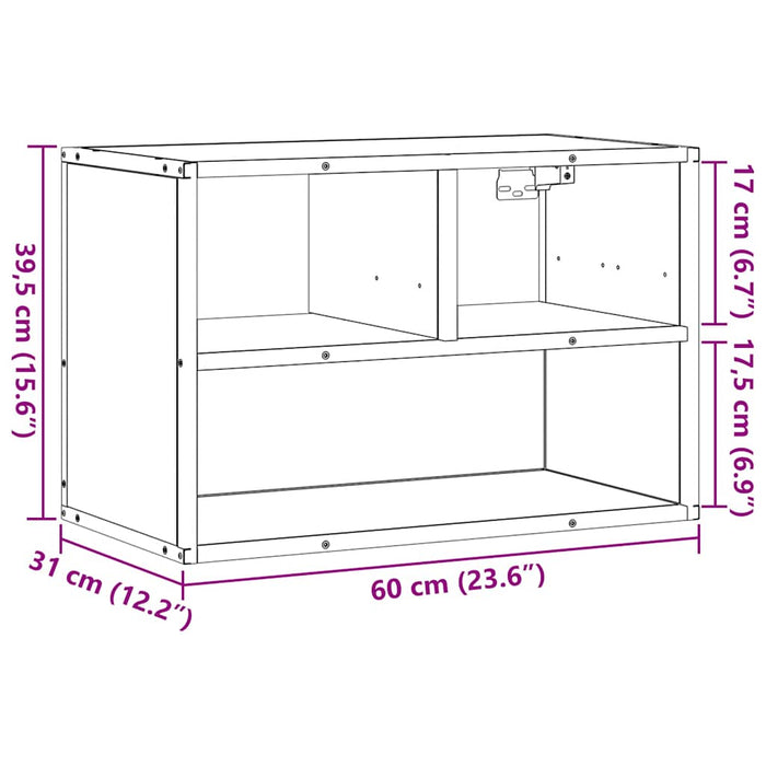 TV Cabinet Black 60x31x39.5 cm Engineered Wood and Metal