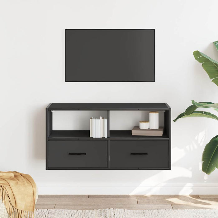 TV Cabinet Black 80x31x39.5 cm Engineered Wood and Metal